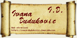 Ivana Duduković vizit kartica
